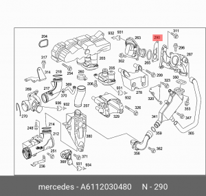 Прокладка впускного коллектора A 611 203 04 80 MERCEDES BENZ