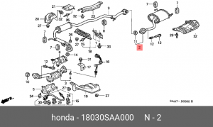 Глушитель выхлопных газов конечный 18030SAA000 HONDA