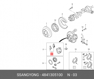 Комплект тормозных колодок, диско 4841305100 SSANG YONG
