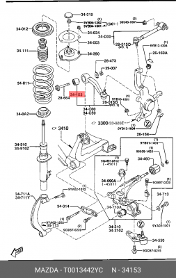 Сайлентблок T001-34-42YC MAZDA