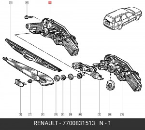 Двигатель стеклоочистителя 7700831513 RENAULT