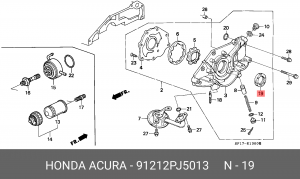 Уплотняющее кольцо, коленчатый вал 91212PJ5013 HONDA
