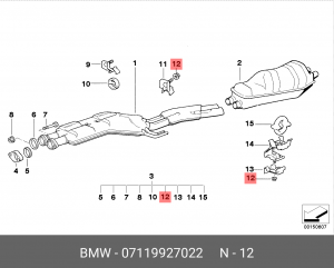 Гайка, выпускной коллектор 07 11 9 927 022 BMW