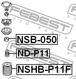 Отбойники с пыльниками амортизаторов подвески (комплект) ND-P11F FEBEST
