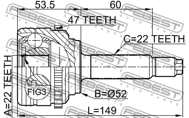 ШРУС 1110-007A47 FEBEST