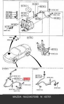 Датчик, частота вращения колеса NA23-43-70XB MAZDA