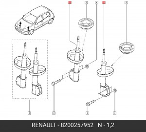 Амортизатор подвески 8200257952 RENAULT