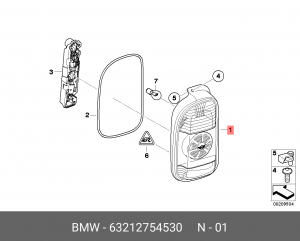 Фонарь задний 63 21 2 754 530 BMW