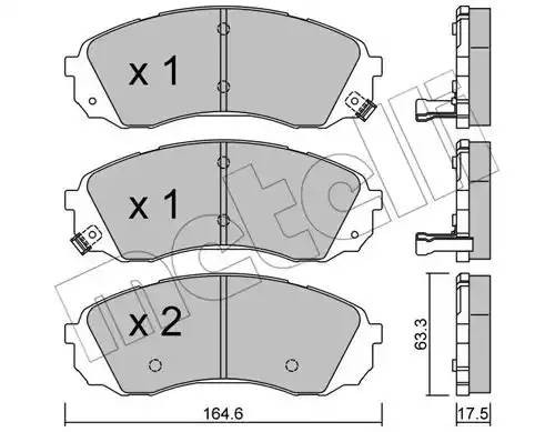 Комплект тормозных колодок, диско 2207850 METELLI
