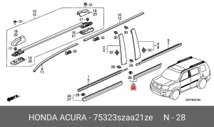 Молдинг двери 75323SZAA21ZE HONDA