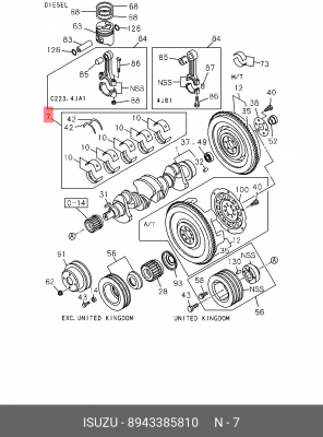 Подшипник коленвала 8-94338-581-0 ISUZU