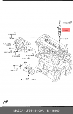 Катушка зажигания LFB618100A MAZDA