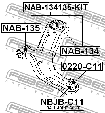 Сайлентблок NAB-134 FEBEST