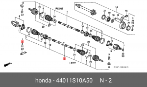 Шарнирный комплект, приводной вал 44011S10A50 HONDA