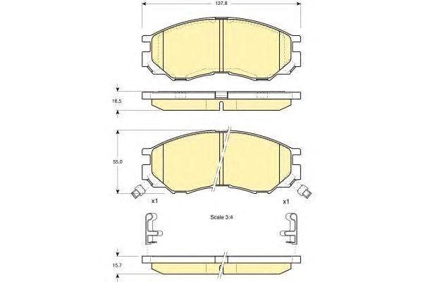 Комплект тормозных колодок, диско 6112869 GIRLING