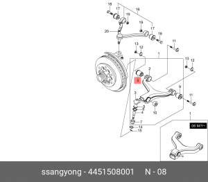 Сайлентблок 4451508001 SSANG YONG