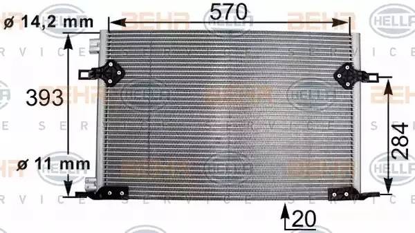 Конденсатор, кондиционер 8FC351301261 HELLA