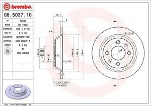Тормозной диск 08.5037.10 BREMBO