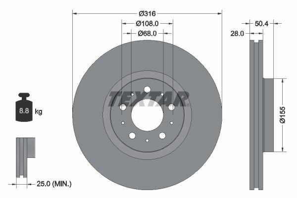 Тормозной диск 92126600 TEXTAR
