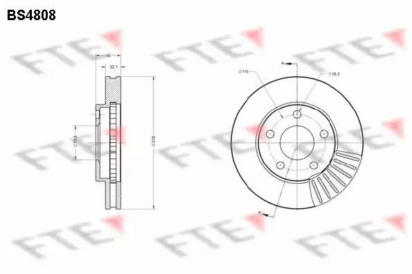 Тормозной диск BS4808 FTE