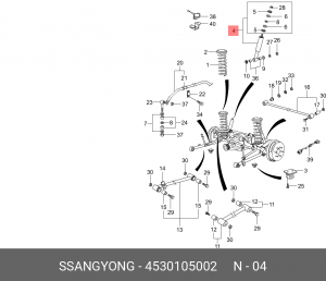 Амортизатор 4530105002 SSANG YONG
