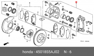 Тормозной суппорт 45018-S5A-J02 HONDA