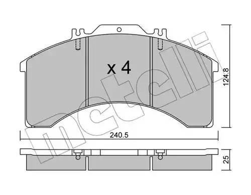 Комплект тормозных колодок, диско 2205810 METELLI