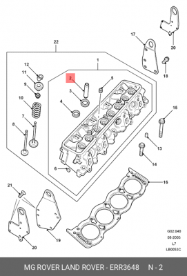 Направляющая втулка клапана ERR3648 LAND ROVER
