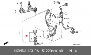 несущий / направляющий шарнир 51220SM1A01 HONDA