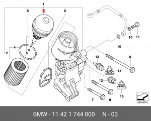 Крышка корпуса масляного фильтра 11 42 1 744 000 BMW