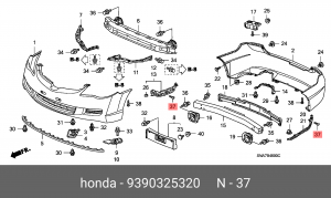Винт крепления 9390325320 HONDA