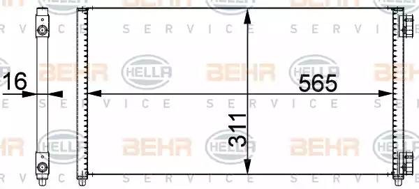 Конденсатор, кондиционер 8FC351301721 HELLA