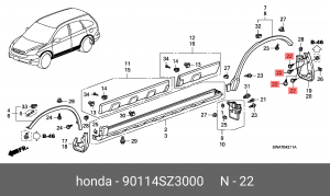 Болт крепления 90114SZ3000 HONDA