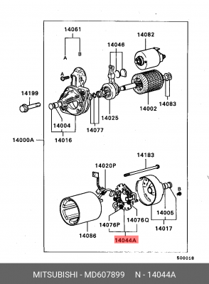 Щеточный узел стартера MD607899 MITSUBISHI