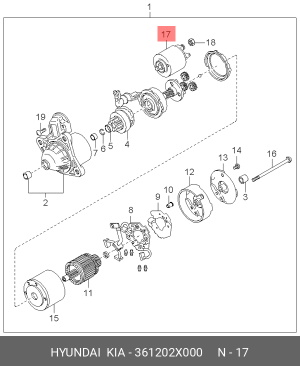 Реле втягивающее стартера 361202X000 HYUNDAI KIA