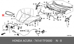Шумоизоляция капота 74141TF0000 HONDA