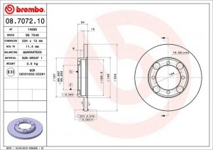 Тормозной диск 08.7072.10 BREMBO