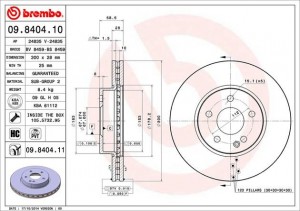 Тормозной диск 09.8404.10 BREMBO