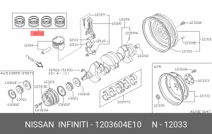 Кольца поршневые 12036-04E10 NISSAN