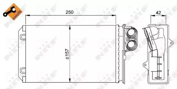 Теплообменник, отопление салона 58629 NRF