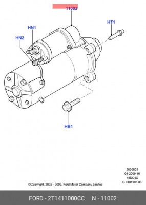 Стартер 2T14-11000-CC FORD