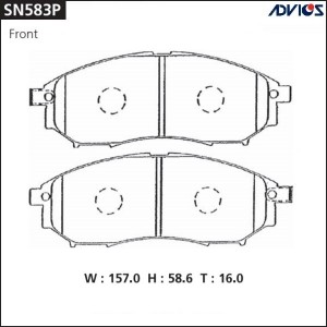 Колодки тормозные дисковые SN583P ADVICS