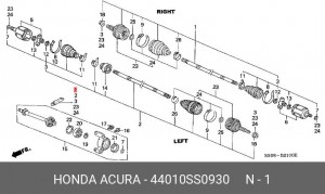 Шарнирный комплект, приводной вал 44010SS0930 HONDA