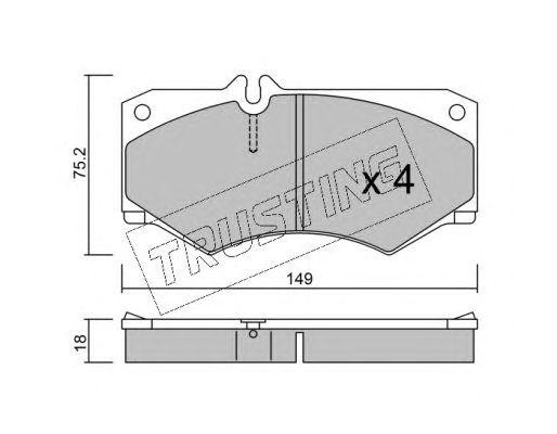Комплект тормозных колодок, диско 0160 TRUSTING