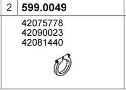 Монтажный комплект, глушитель 5990049 ASSO