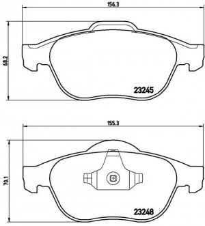 Комплект тормозных колодок, диско P68032 BREMBO