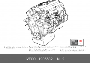 Комплект прокладок, двигатель 1905582 IVECO