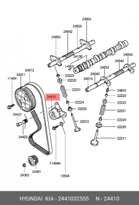 Натяжной ролик, ремень ГРМ 2441032555 HYUNDAI KIA