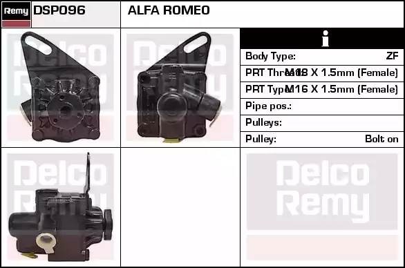 Гидравлический насос, рулевое управление DSP096 DELCO REMY