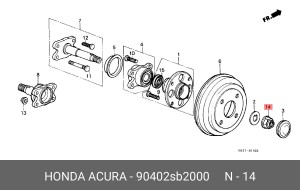 Подшипник ступицы колеса 90402SB2000 HONDA